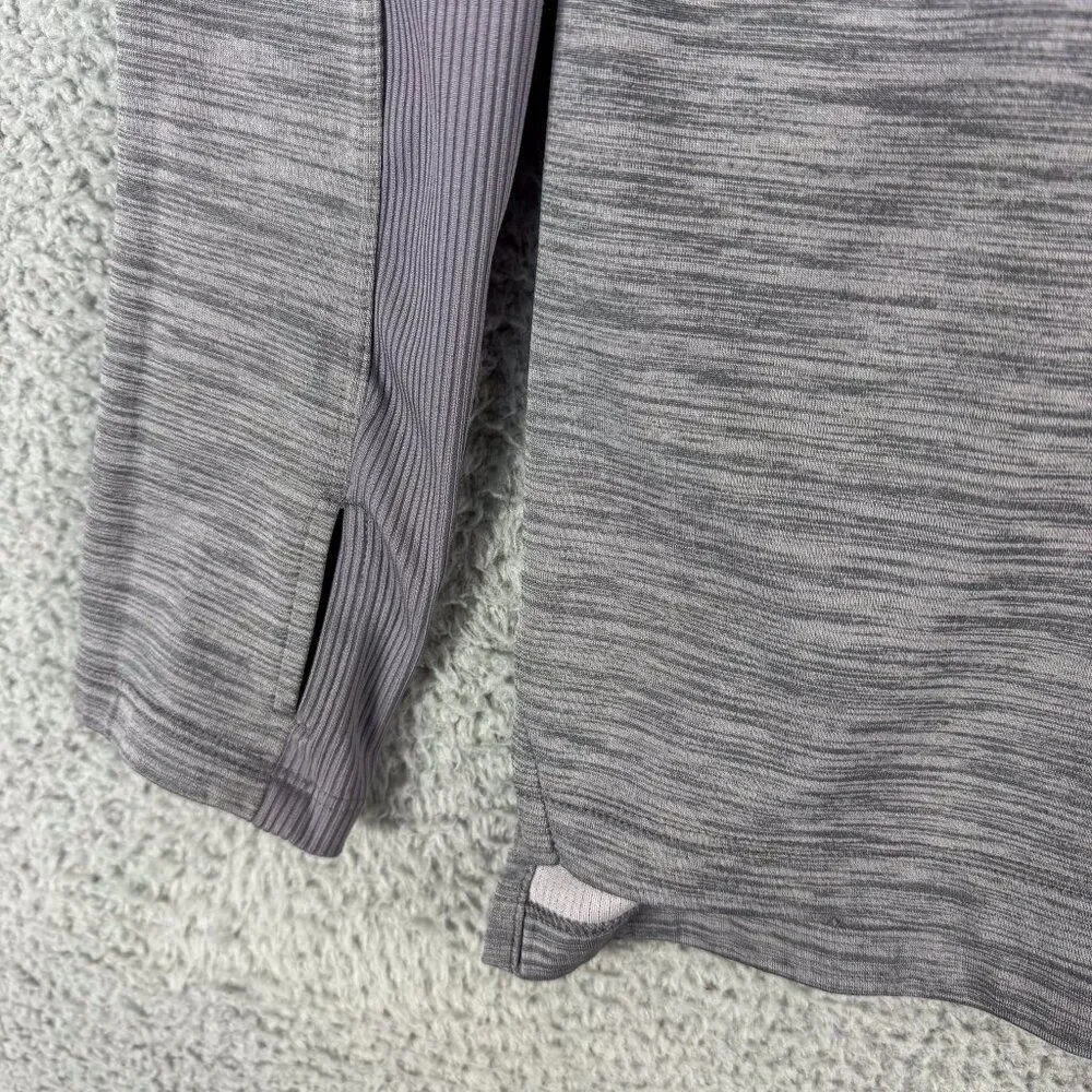 Nike Running Jacket Womens Large Gray 1/4 Zipper Thumb Holes Athletic Gym 928613
